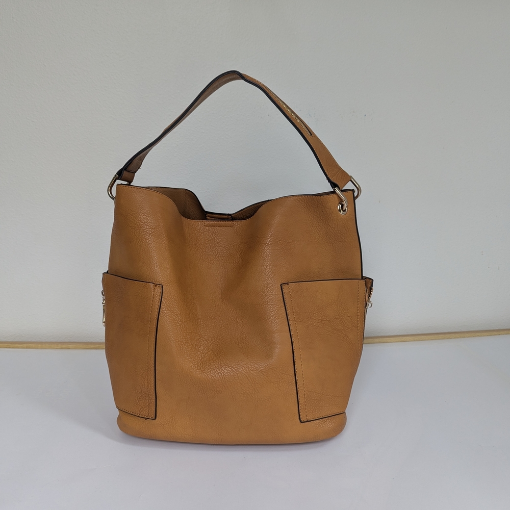Tan Camel Unbranded Large Tote Hobo Bag‎